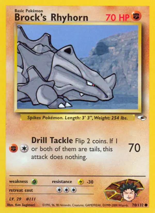 Brock's Rhyhorn Unlimited (70/132) - [Gym Heroes]