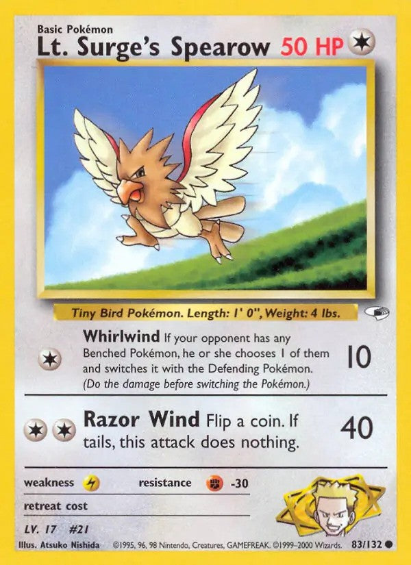 Lt. Surge's Spearow Unlimited (83/132) - [Gym Heroes]
