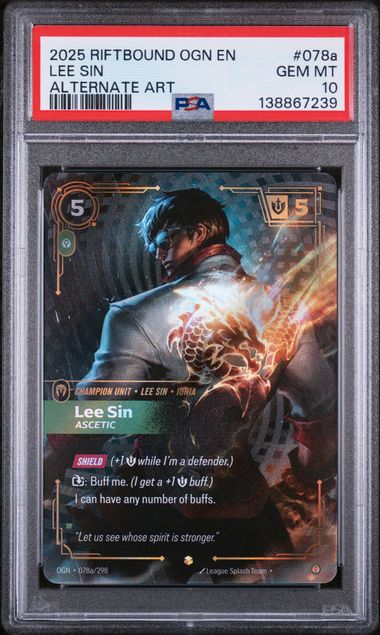 Lee Sin (078a/298) PSA 10 - [Riftbound Graded]
