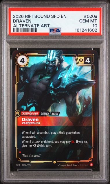 Draven - Vanquisher (020a/221) PSA 10 - [Riftbound Graded]