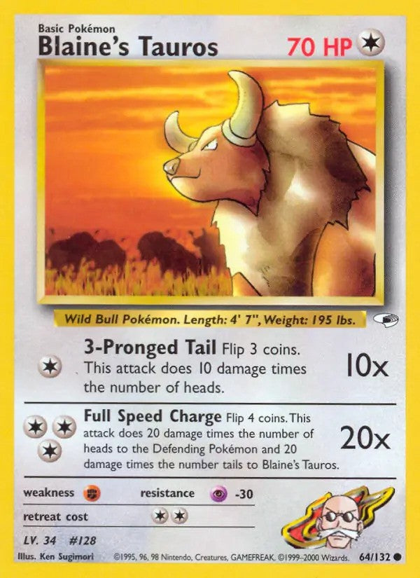 Blaine's Tauros Unlimited (64/132) - [Gym Heroes]