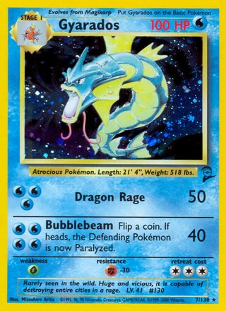 Gyarados Holo (7/130) - [Base Set 2]