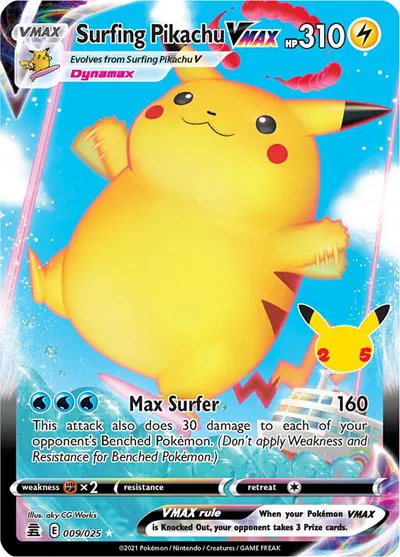 Surfing Pikachu VMAX (009/025) - [Celebrations: 25th Anniversary]
