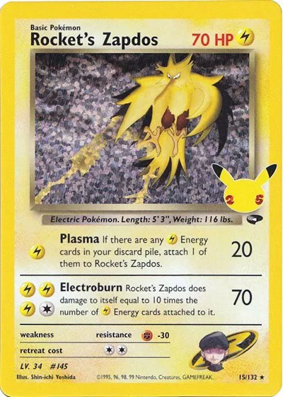 Rocket's Zapdos (15/132) - [Celebrations: 25th Anniversary]