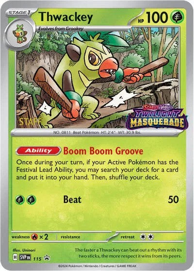 Thwackey Prerelease STAFF Pack of 4 - [Pokémon Sealed]