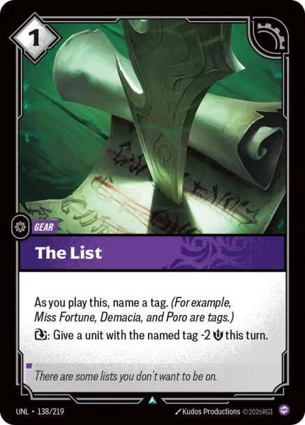 The List Foil (138/219) - [Unleashed]