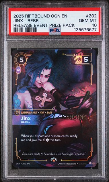 Jinx - Rebel Prize Pack (202/298) PSA 10 - [Riftbound Graded]